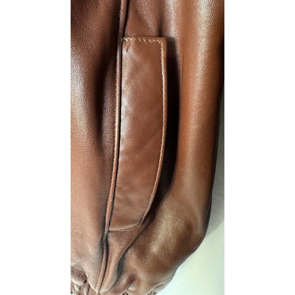 Vintage Positano Pelle Men’s80 90s Y2K Leather Jacket Brown Retro Zip Up - Picture 5 of 10